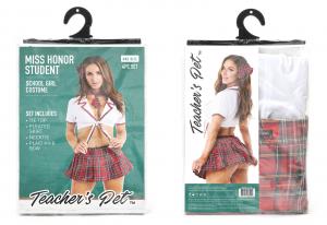 TEACHER'S PET HONOR STUDENT 4PC SCHOOL GIRL COSTUME