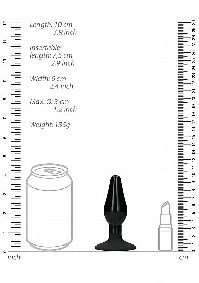 (wd) Interchangeable Butt Plug Rounded Medium Black