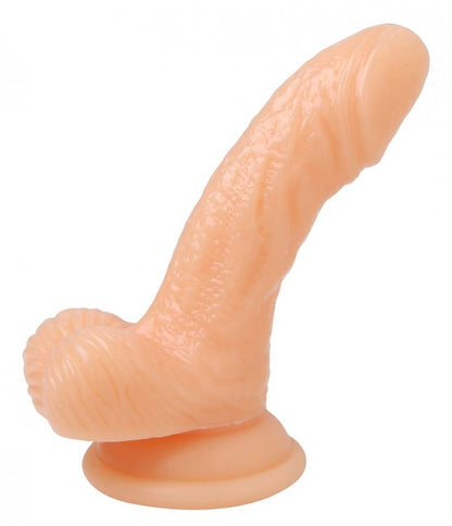 (bulk) Silicone Curvy 4 Suction Cup Dildo Flesh "