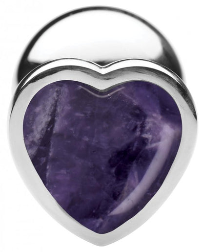 (d) Booty Sparks Gemstones La Heart Anal Plug Amethyst