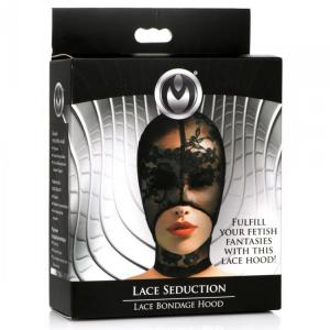 MASTER SERIES LACE SEDUCTION BONDAGE HOOD