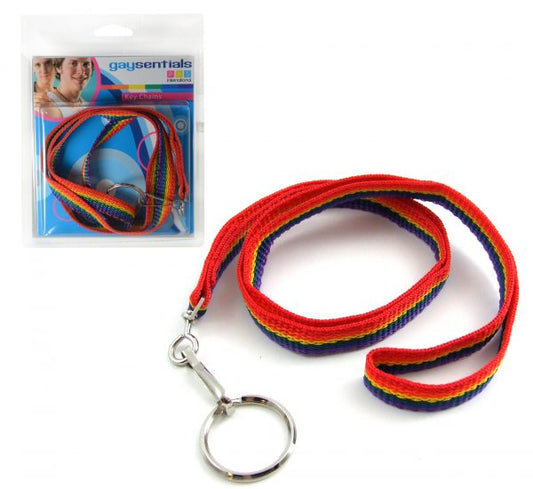 (d) Gaysentials Rainbow Nylon Key Tag