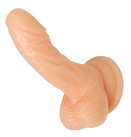 (bulk) Silicone Curvy 4 Suction Cup Dildo Flesh "